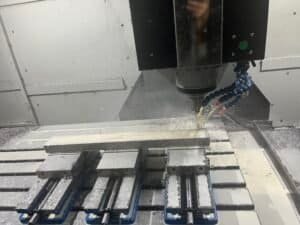 CNC hard milling setup machining hardened tool steel component