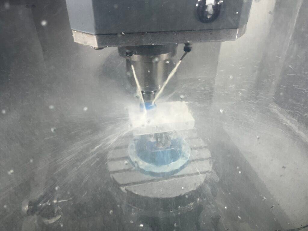 CNC milling glass-filled PPS using PCD tooling to prevent tool wear and burrs.