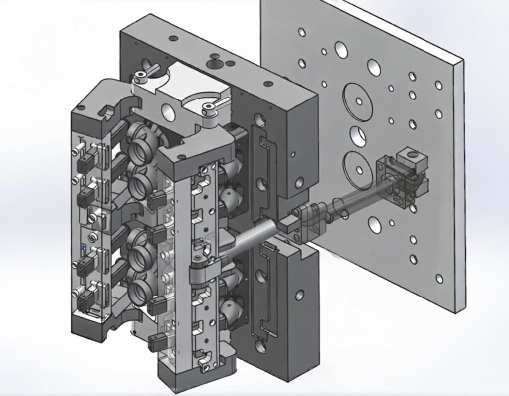 32-cavity injection mold for small plastic components