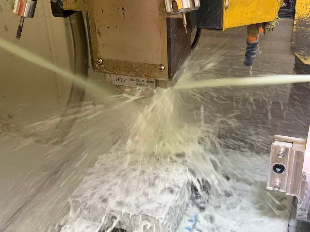 CNC milling of PEEK plastic using proper stress relief techniques to prevent cracking and material waste.