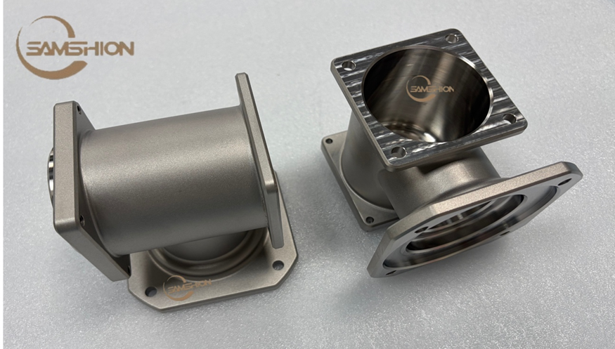 High-precision prototype machining parts showing different surface finishes at Samshion factory