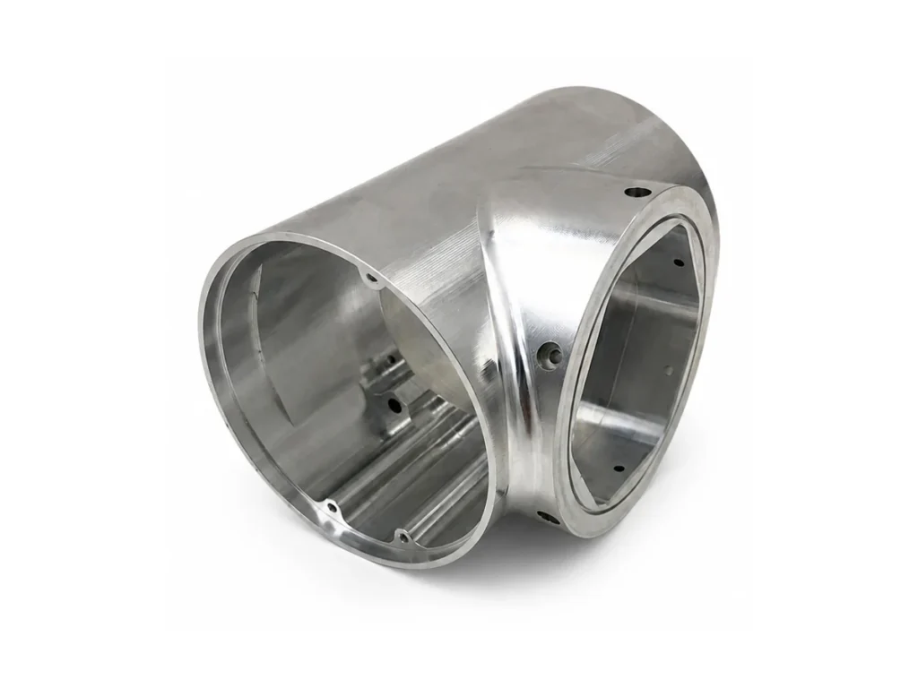 6061-T6 5-axis CNC machined robotic arm component with H7 bearing and locating bores