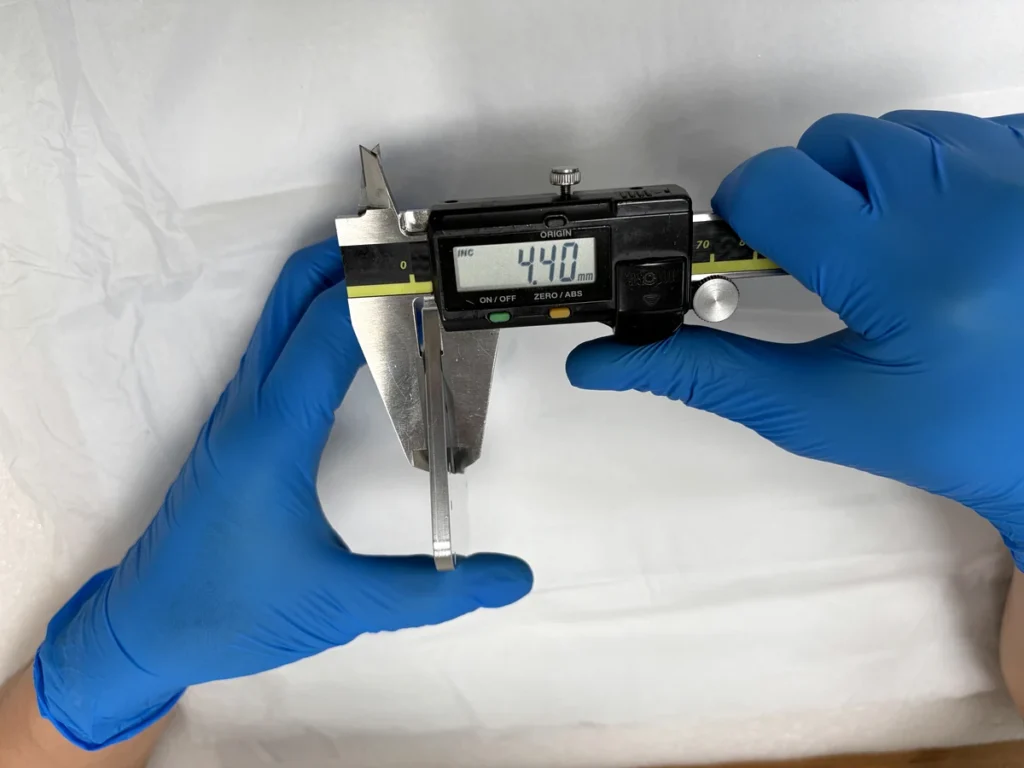 Dimensional inspection using a calibrated digital caliper