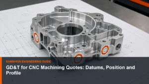 Technical illustration of GD&T for CNC machining for manufacturing planning