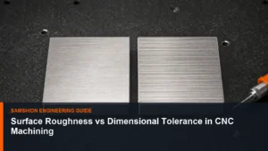 Technical illustration of surface roughness vs tolerance for manufacturing planning