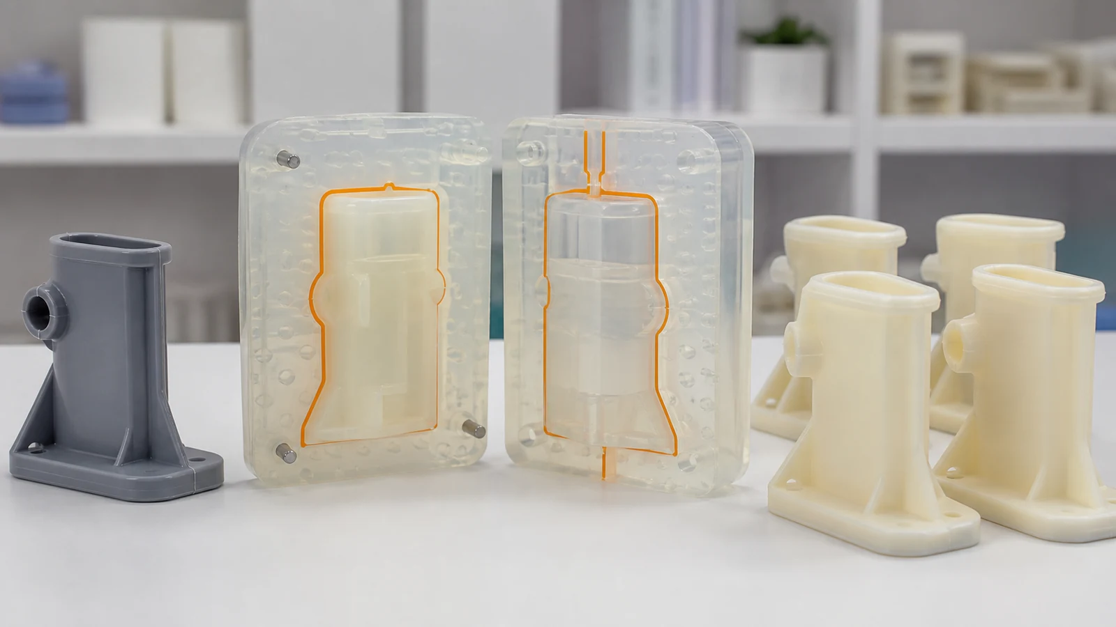 Vacuum casting master pattern and silicone mold design