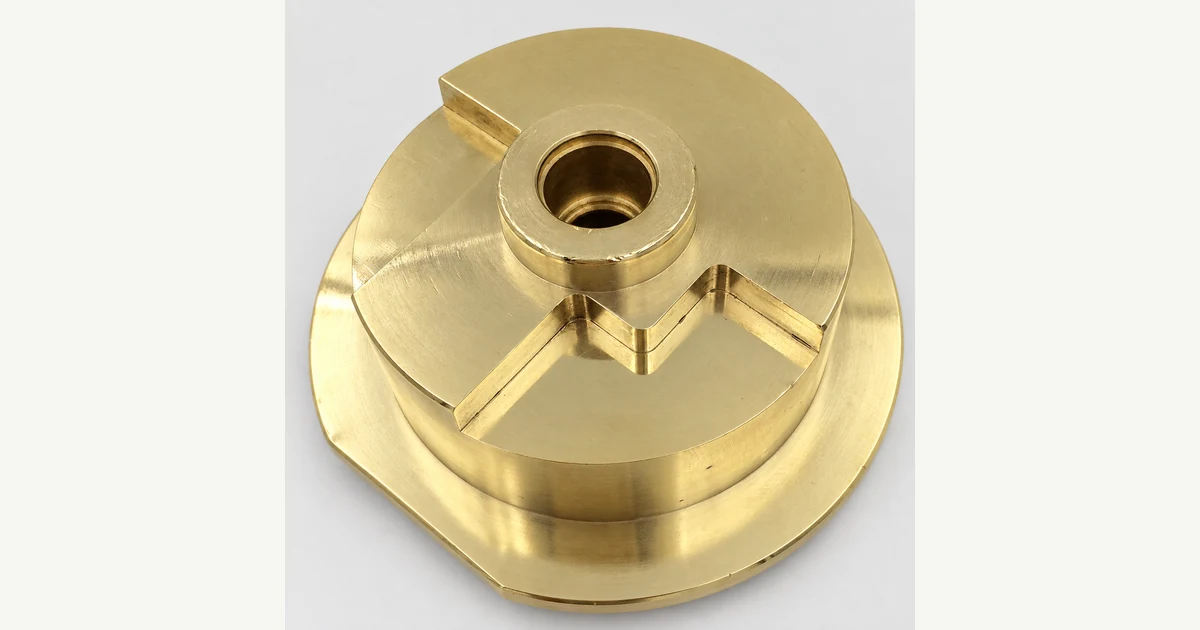 As-machined H59 brass component with turned and milled features