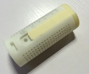 Assembled CNC-machined ABS prototype enclosure for an assembly fit check