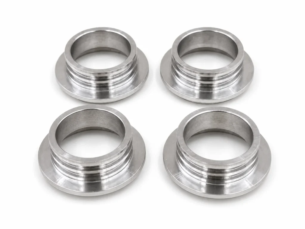 Low-volume 6061-T6 aluminum flanged ring components produced by standard CNC turning