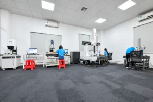 SAMSHION inspection room with a CMM and other measurement workstations